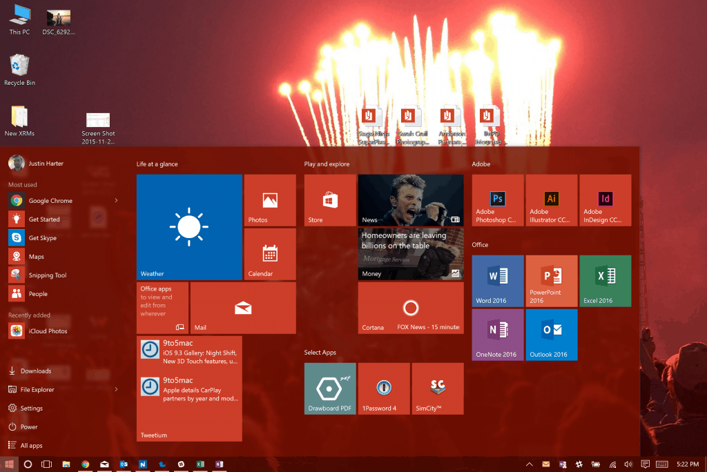 windows 10 matching desktop background