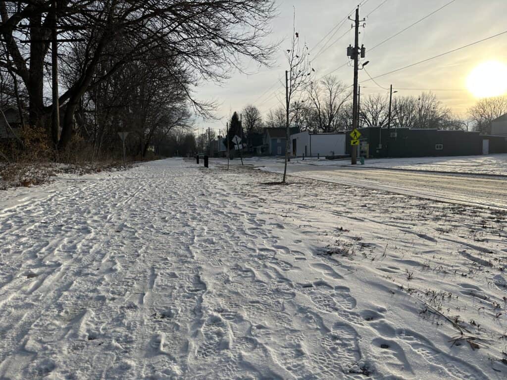 Photo of the Indianapolis Pennsy Trail near Irvington in December 2022.