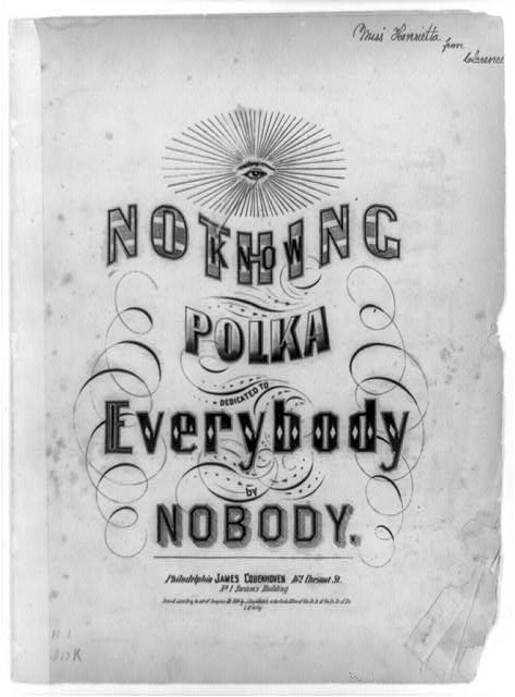 “Know Nothing” polka music sheet.