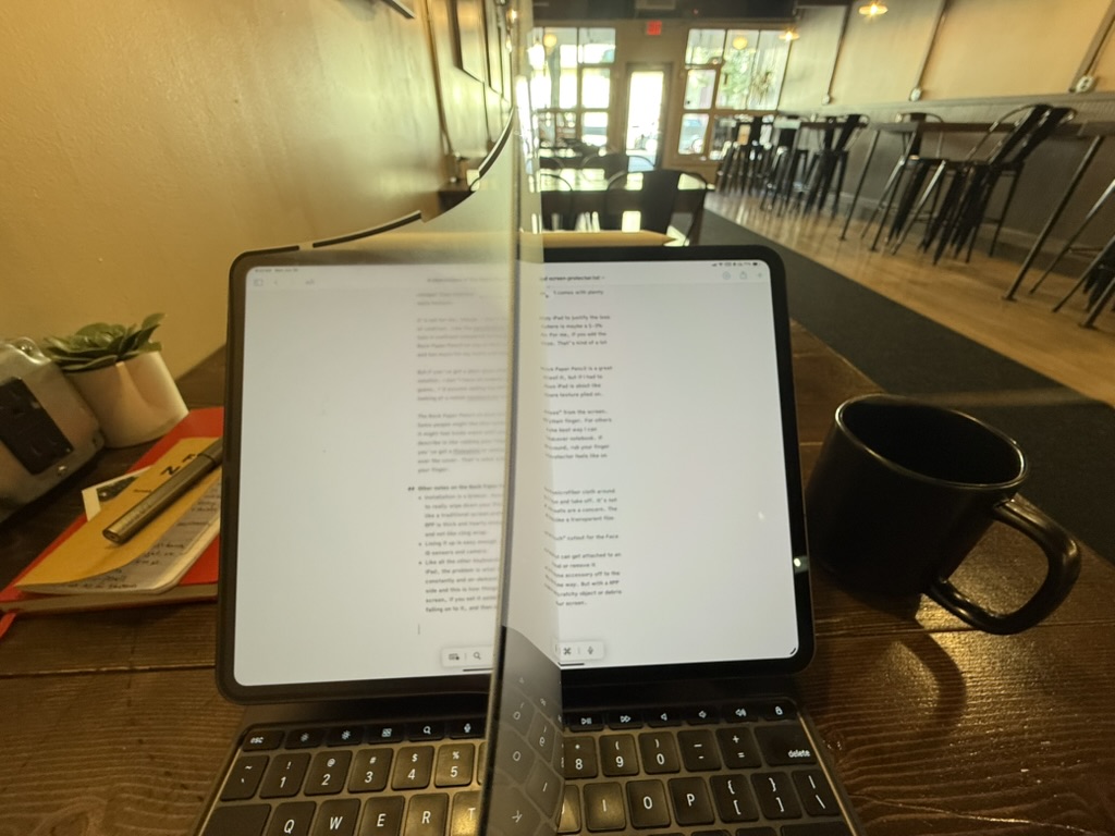 It's subtle, and by no means a deal-breaker, but this screen is at 50% brightness and you can tell it just seems a little bit duller under the RPP v3.