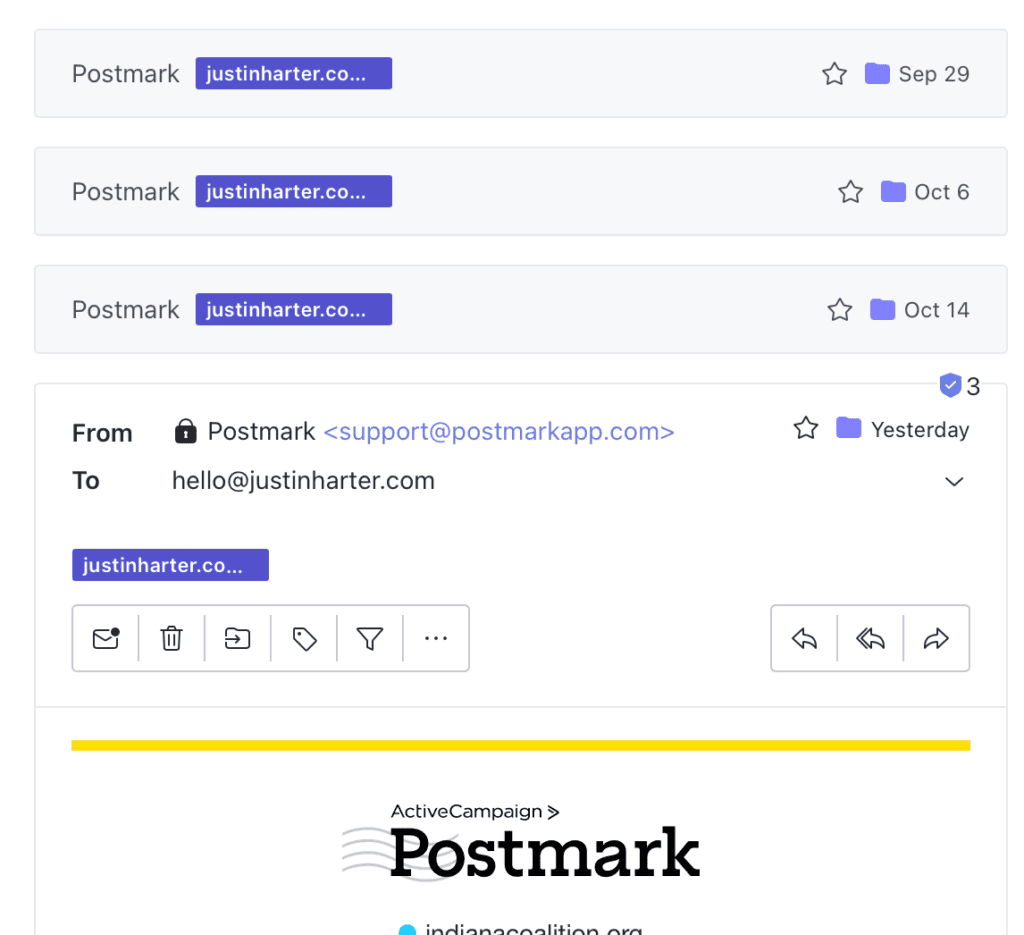 A message thread view in Proton